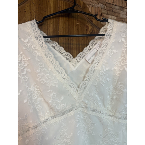 Vintage Worthington JC Penny Off White Lace Sexy Tank Top Whimsical - Picture 5 of 6